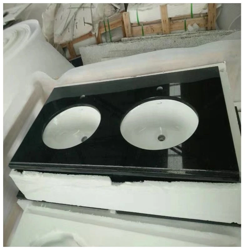 Double Sink Black Granite Vanity Tops Double Sink Black Granite Vanity Tops