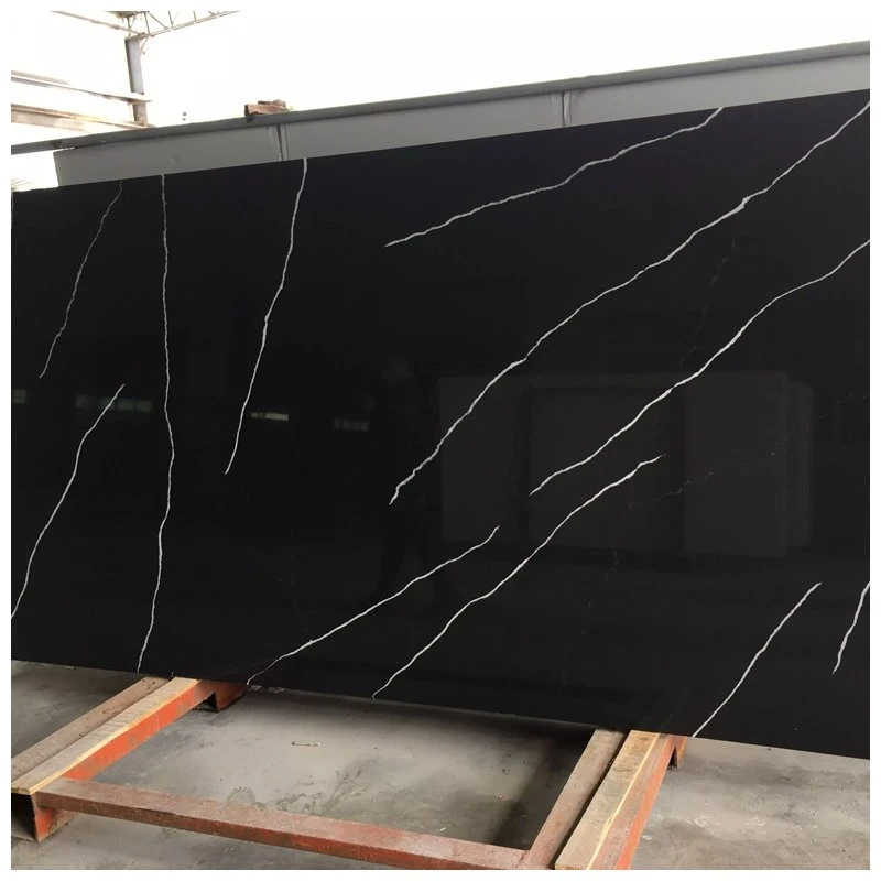 Black Quartz Polished Slabs