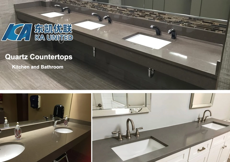 Grey Quartz Bathroom Countertop projects Grey Quartz Bathroom Countertop projects