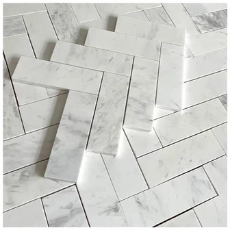 Volakas halszálkás csiszolt márványmozaik