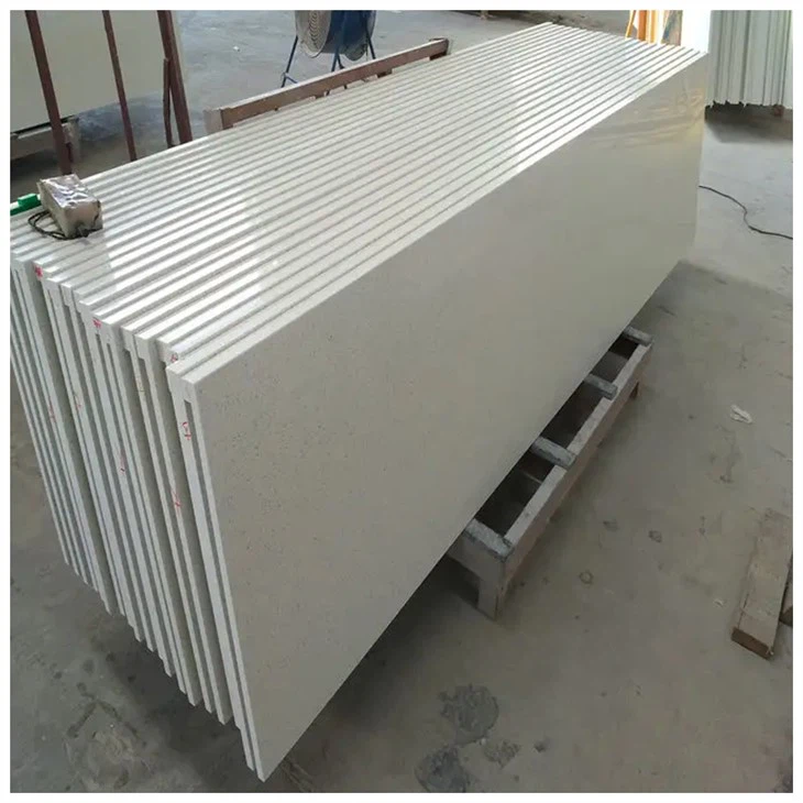 sparkling white quartz countertop with mirror flecks