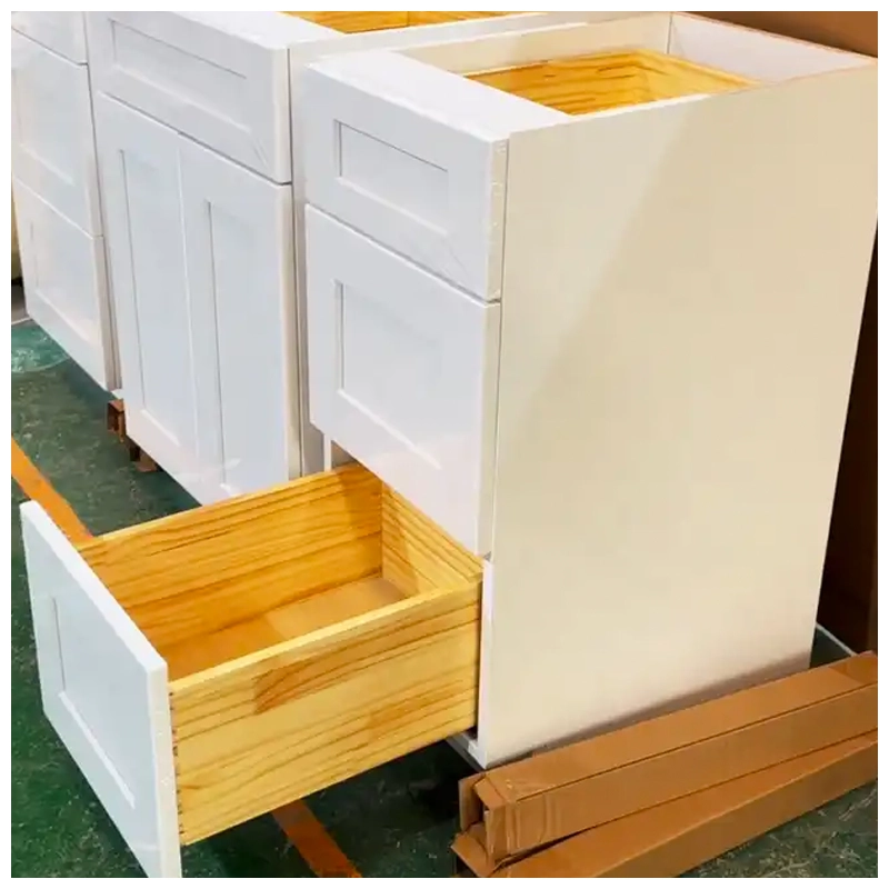 Modern American RTA White Shaker Cabinet Base Drawers