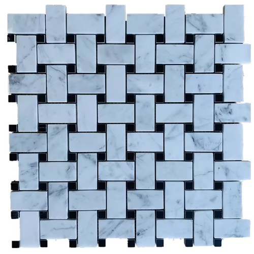 Bianco Carrara White Marble Basketweave Mosaics Bianco Carrara White Marble Basketweave Mosaics