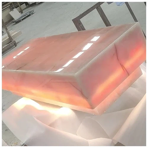 Pink Onyx Plinth Tables Pink Onyx Plinth Tables