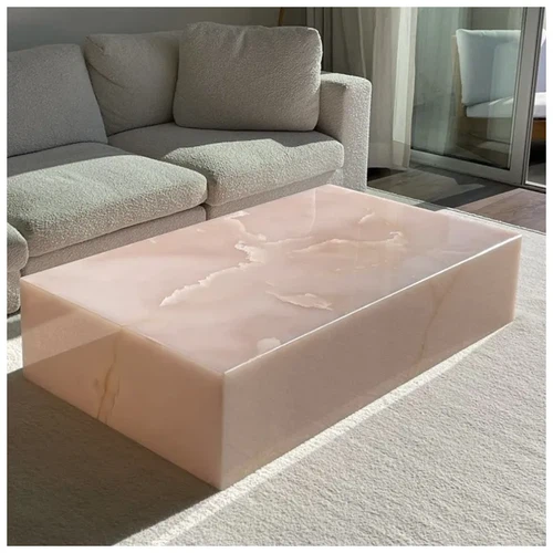 Pink Onyx Low Plinth Table For Luxury Home Pink Onyx Low Plinth Table For Luxury Home