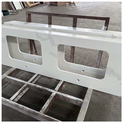 Calacatta fehér kvarc hiúsági munkalapok