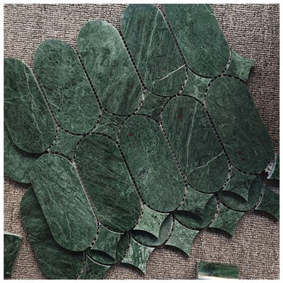 Verde Guatemala márvány hosszúkás ovális mozaiklapok